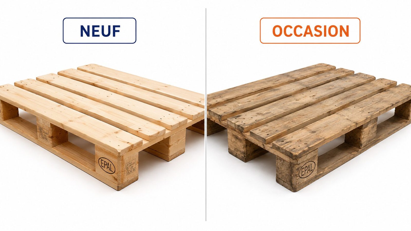 Comparaison palette bois neuve et palette bois occasion reconditionnée